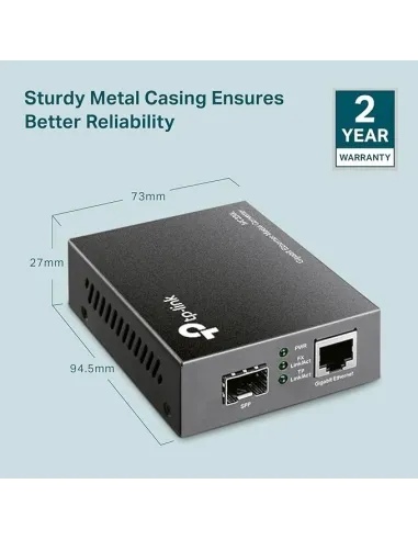 TP-Link MC220L Conversor Medios RJ-45 a SFP Negro