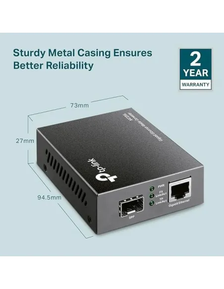 TP-Link MC220L Conversor Medios RJ-45 a SFP Negro