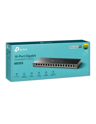TP-Link TL-SG116E Switch 16 Puertos Gigabit 10/100/1000 Mbps Metálico No Administrado PRO