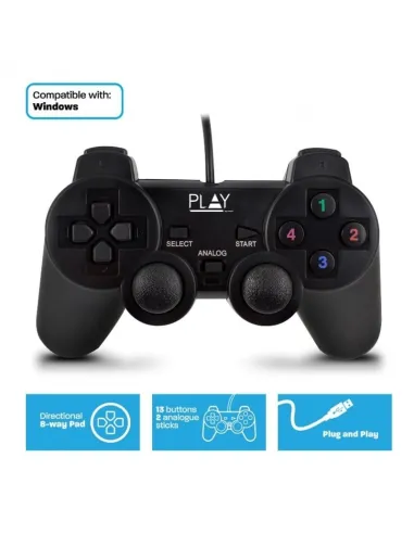 Ewent PL3330 Gamepad USB Negro