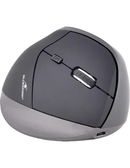Bluestork M-WL-ERGO-BK Ratón Inalámbrico Ergonómico 1200 DPI Gris