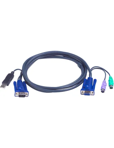 Aten 2L-5503UP Cable VGA y PS/2 con USB 3M Negro