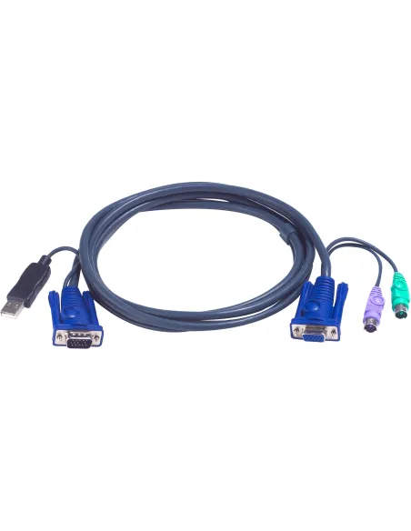 Aten 2L-5503UP Cable VGA y PS/2 con USB 3M Negro