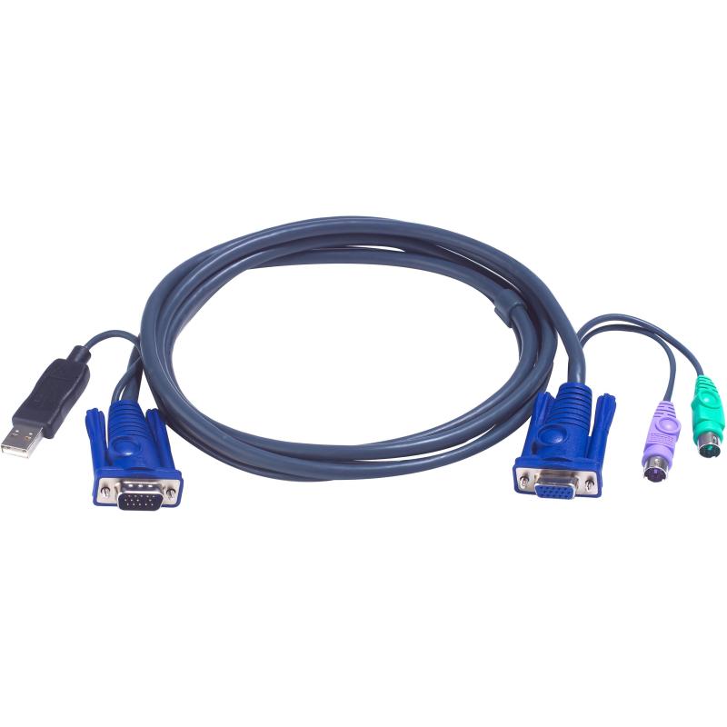 Aten 2L-5503UP Cable VGA y PS/2 con USB 3M Negro