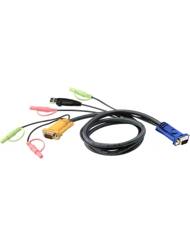 Aten 2L-5305U Cable VGA + USB-A + Mini Jack 5M Negro