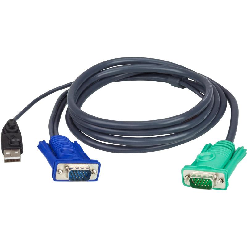 Aten 2L-5205U Cable VGA + USB-A 5M Negro