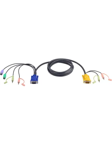Aten 2L-5303P Cable VGA Macho/Macho + Jack 3,5mm +  PS/2 3M Negro