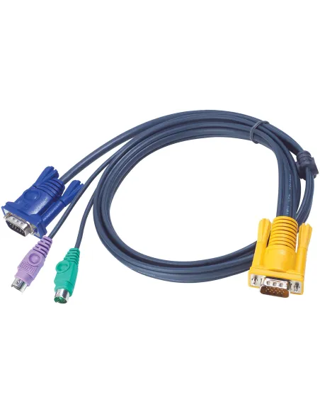 Aten 2L-5203P Cable VGA a VGA + PS/2 3M Negro