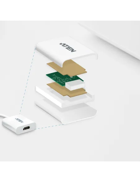 Aten VC985-AT Adaptador DisplayPort a HDMI Blanco