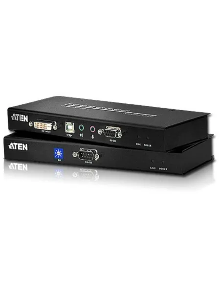 Aten CE600-AT-G Extensor KVM Cat.5 6 Puertos DVI/USB/RJ-45 Negro