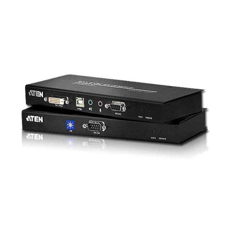 Aten CE600-AT-G Extensor KVM Cat.5 6 Puertos DVI/USB/RJ-45 Negro