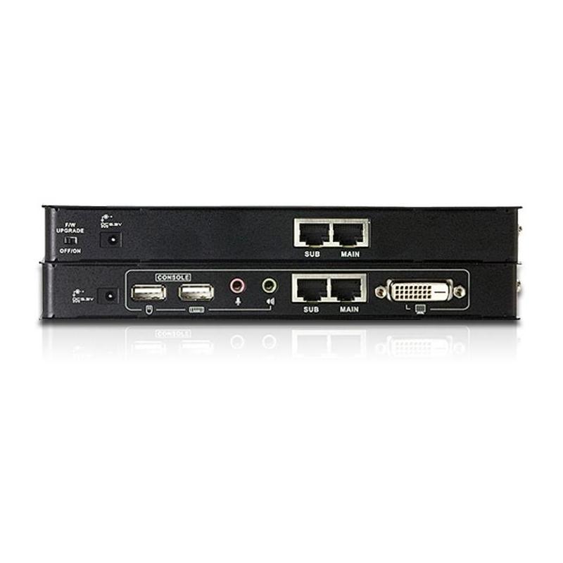 Aten CE600-AT-G Extensor KVM Cat.5 6 Puertos DVI/USB/RJ-45 Negro