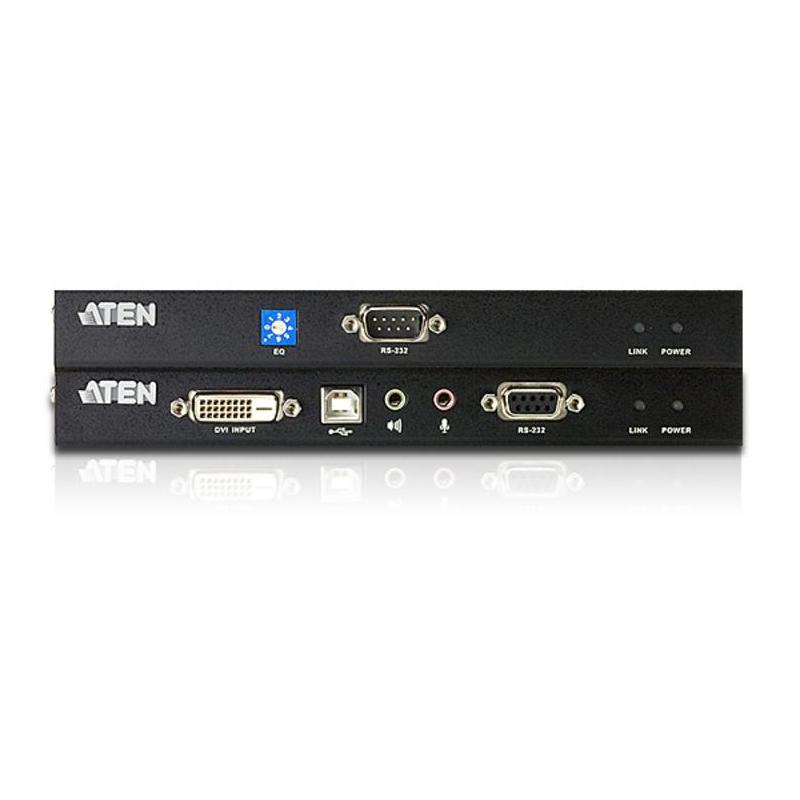 Aten CE600-AT-G Extensor KVM Cat.5 6 Puertos DVI/USB/RJ-45 Negro