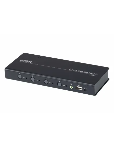 Aten CS724KM-AT KVM Switch 4 puertos USB-B/Mini Jack/RJ45/USB-A Negro