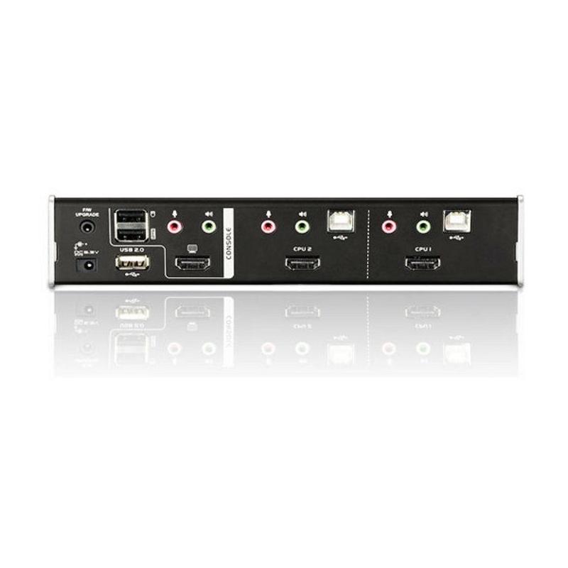 Aten CS1792-AT-G Switch KVMP 2 puertos HDMI/Mini Jack/USB-A/USB-B Plata