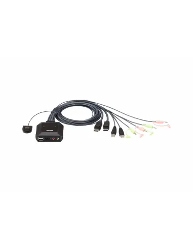 Aten CS22DP-AT Switch KVM DisplayPort/Jack 3.5mm/USB-A/microUSB-B Negro
