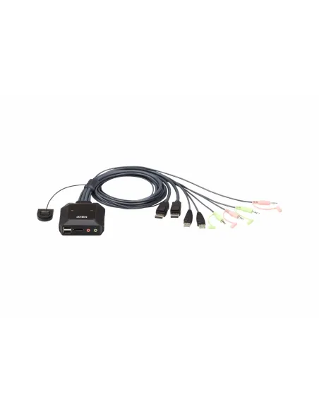 Aten CS22DP-AT Switch KVM DisplayPort/Jack 3.5mm/USB-A/microUSB-B Negro