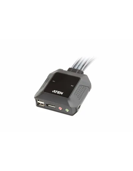 Aten CS22DP-AT Switch KVM DisplayPort/Jack 3.5mm/USB-A/microUSB-B Negro