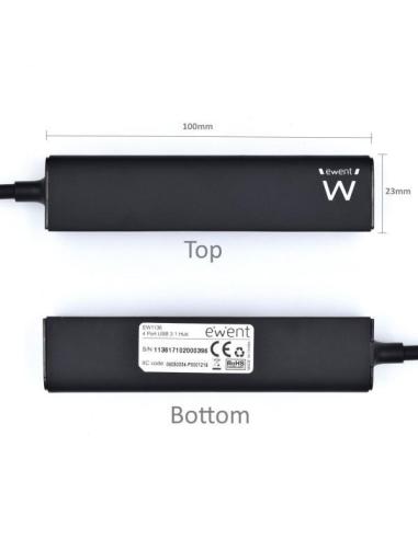 Ewent EW1136 HUB USB-A 3.0 a UBS-A 3.0 4 puertos 15 cm Negro