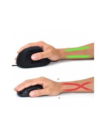 Ewent EW3157 Ratón Ergonómico Vertical con Cable 1800DPI