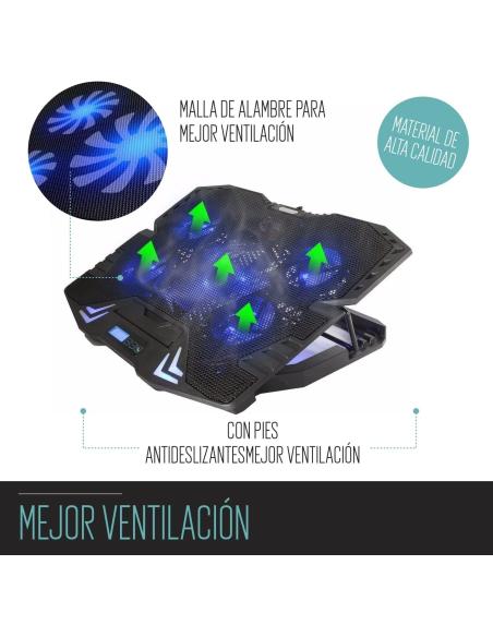 Ewent EW1259 Base Refrigeradora para Portátil hasta 17" Negro