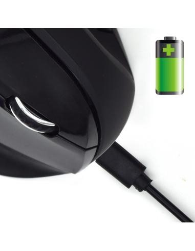 Ewent EW3158 Ratón Ergonómico Inalámbrico 1600 DPI Negro