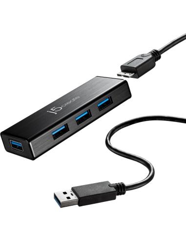 j5create JUH340-N Mini HUB USB 3.0 de 4 puertos
