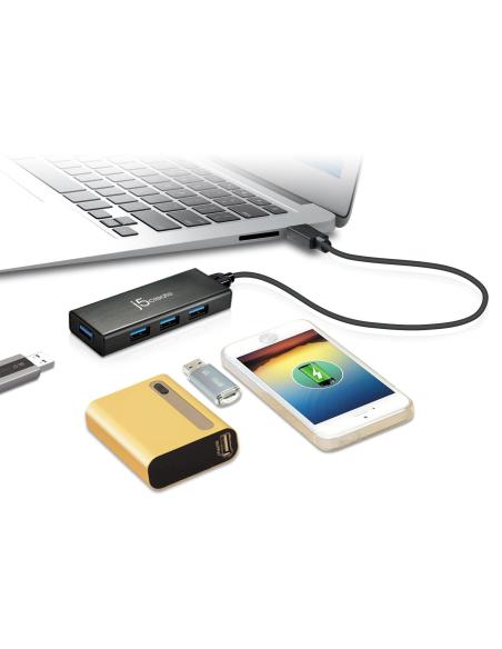 j5create JUH340-N Mini HUB USB 3.0 de 4 puertos