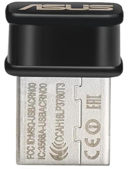 Asus USB-AC53 Nano Adaptador Inalámbrico USB AC1200 Wifi 5 Doble Banda Negro