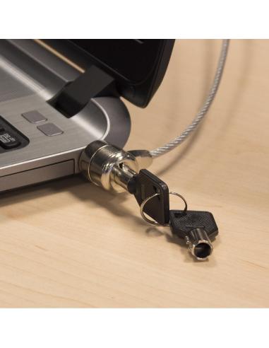 Ewent EW1242 Cable de Seguridad con Llave para Portátiles 1.5m Gris