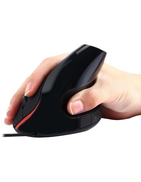 Ewent EW3156 Ratón Óptico Vertical 1000DPI Negro