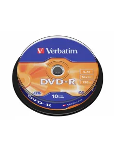 Verbatim DVD-R 16x 4.7GB Printable Tarrina 10 unidades-CCDDMW0011