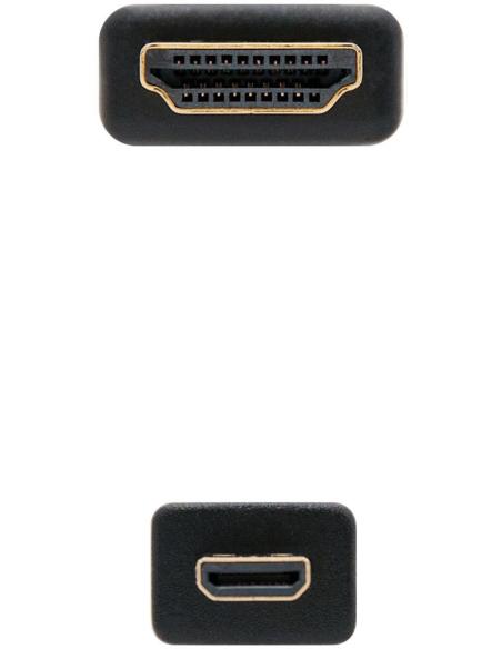 Nanocable 10.15.3501 Cable Micro HDMI a HDMI Alta Velocidad Macho/Macho 0.8m Negro