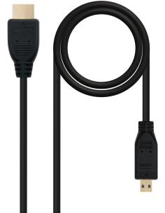 Nanocable 10.15.3501 Cable Micro HDMI a HDMI Alta Velocidad Macho/Macho 0.8m Negro-50922