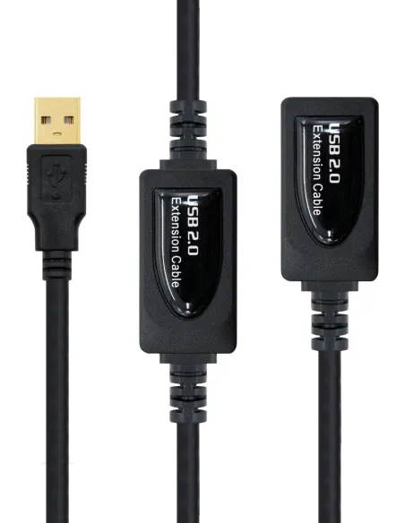 Nanocable 10.01.0212 Cable Prolongador USB-A 2.0 Macho/Hembra 10M Negro