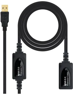 Nanocable 10.01.0212 Cable Prolongador USB-A 2.0 Macho/Hembra 10M Negro-50780