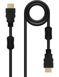 Nanocable 10.15.1802 Cable HDMI V1.4 4K@60Hz de Alta Velocidad Ethernet con Ferrita Macho/Macho 1.8M Negro-50908