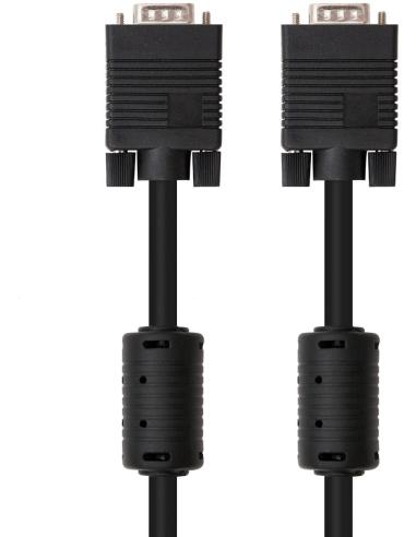 Nanocable 10.15.0102 Cable VGA con Ferrita HDB15 Macho/Macho 1.8M Negro