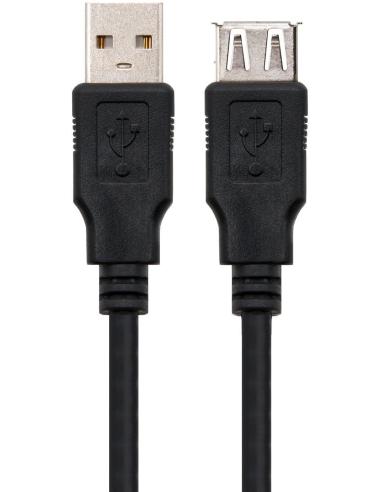 Nanocable 10.01.0203-BK Cable USB-A 2.0 Macho/Hembra 1.8m Negro