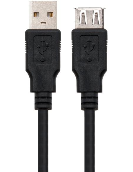 Nanocable 10.01.0203-BK Cable USB-A 2.0 Macho/Hembra 1.8m Negro