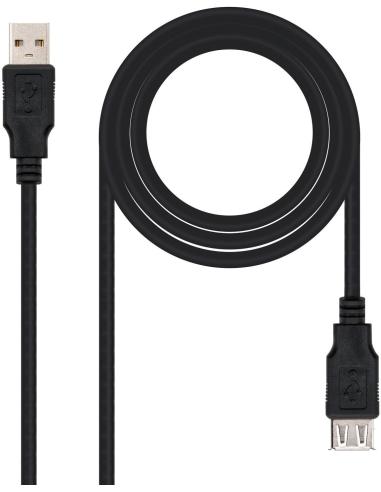 Nanocable 10.01.0203-BK Cable USB-A 2.0 Macho/Hembra 1.8m Negro