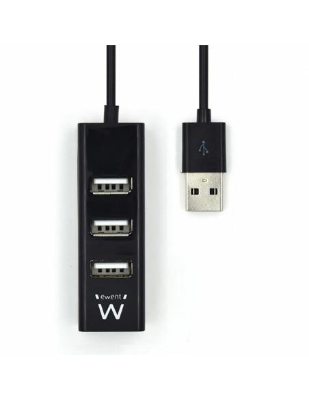 Ewent EW1123 HUB USB-A a USB-A 4 Puertos 12 cm Negro