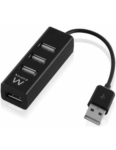 Ewent EW1123 HUB USB-A a USB-A 4 Puertos 12 cm Negro