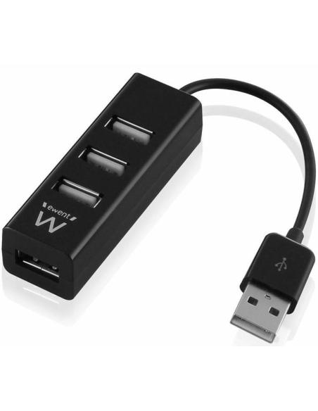 Ewent EW1123 HUB USB-A a USB-A 4 Puertos 12 cm Negro
