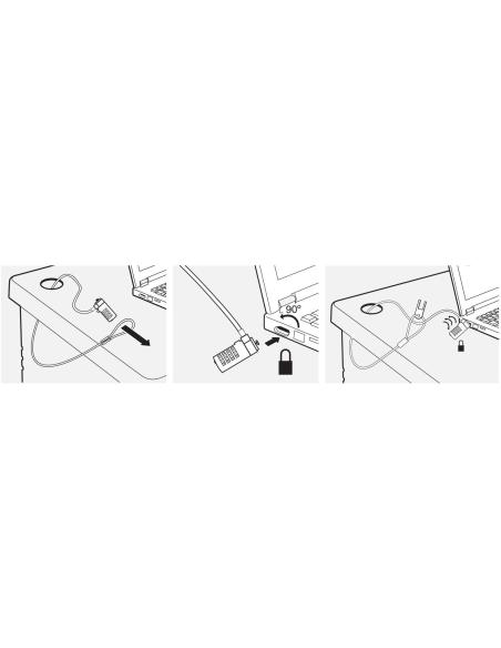 Ewent EW1241 Cable de Seguridad con Combinación para Portátiles 1.5m Gris