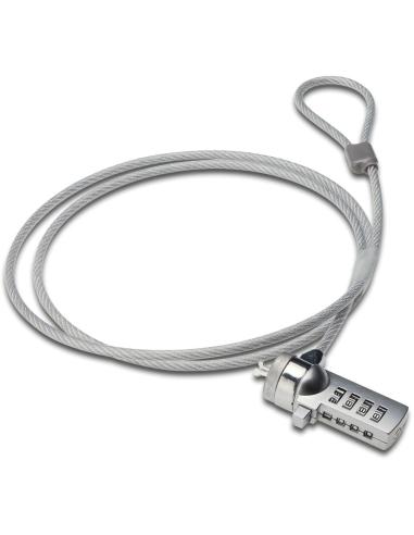 Ewent EW1241 Cable de Seguridad con Combinación para Portátiles 1.5m Gris