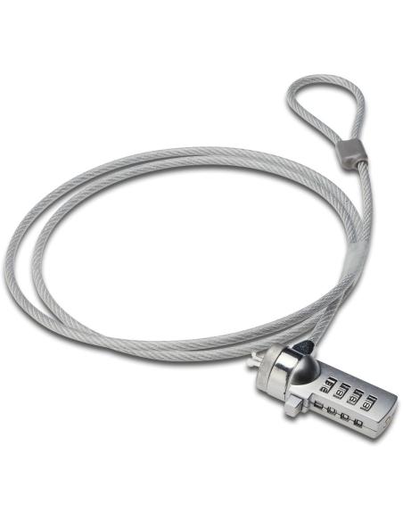 Ewent EW1241 Cable de Seguridad con Combinación para Portátiles 1.5m Gris