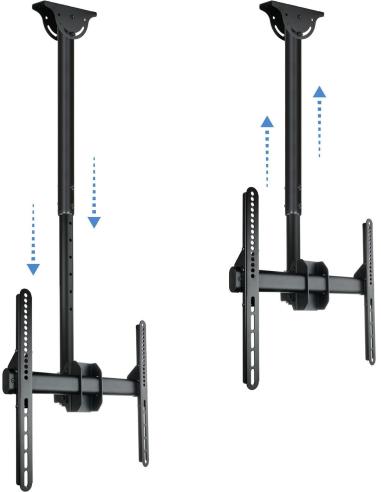 TooQ LPCE1155TSLI-B Soporte de Techo Giratorio para Monitor/TV 32"-55" Máx. 50Kg Negro