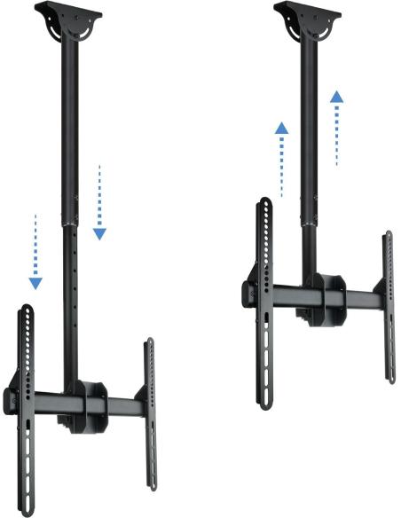 TooQ LPCE1155TSLI-B Soporte de Techo Giratorio para Monitor/TV 32"-55" Máx. 50Kg Negro