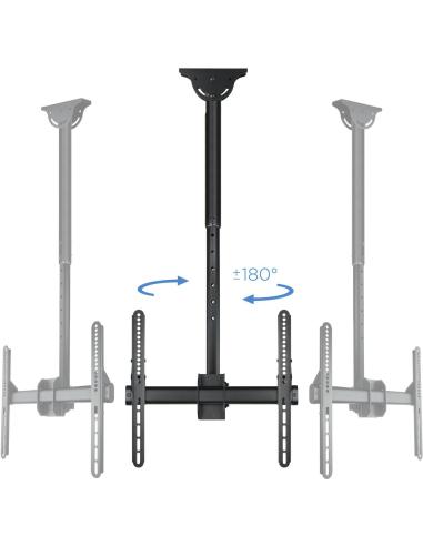 TooQ LPCE1155TSLI-B Soporte de Techo Giratorio para Monitor/TV 32"-55" Máx. 50Kg Negro